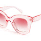 FEISEDY Retro Oversized Square Horn Sunglasses Semi Cat Eye Butterfly Glass Big Thick Bold Frame B2572