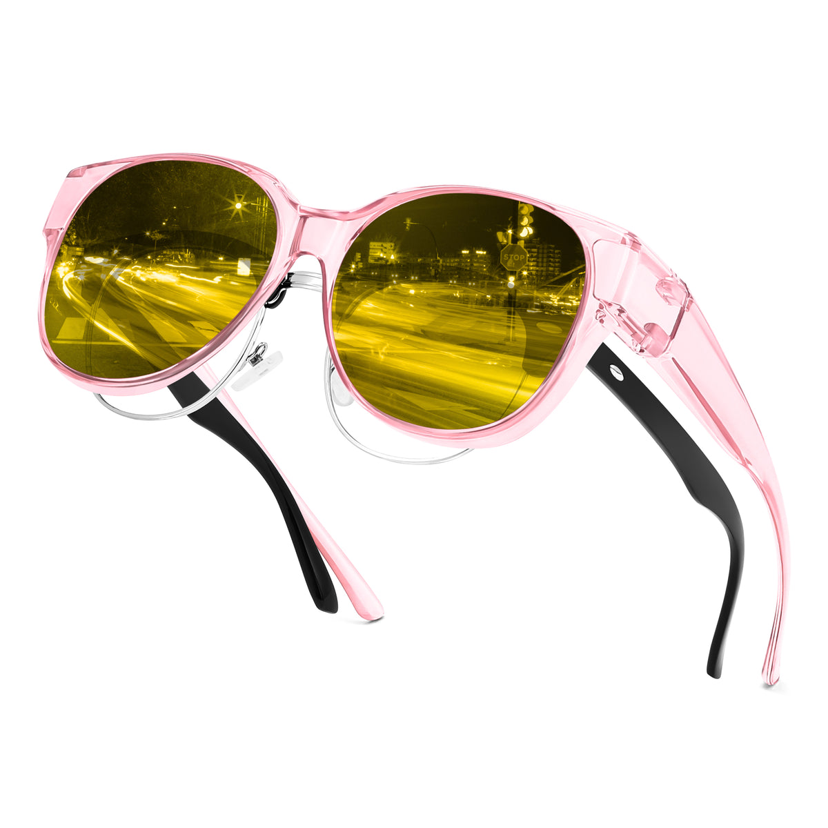 FEISEDY Night Vision Driving Glasses Polarized Fit Over Eyewear for Women B0331