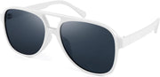 White Frame / 60 Millimeters | B09H3VKN3V | FEISEDY Vintage Retro 70s Plastic Aviator Sunglasses Women Men Classic Large Squared Frame B2751