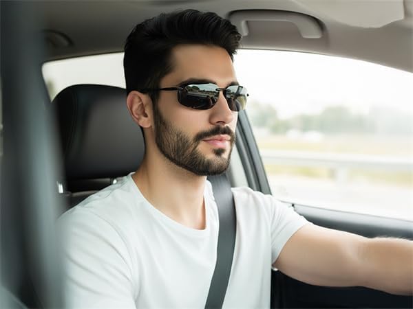 商品图片 2 | B0FY1FT8ZN | FEISEDY Sports Sunglasses for Men Women TR90 Rimless Frame for Running Fishing Driving B0349