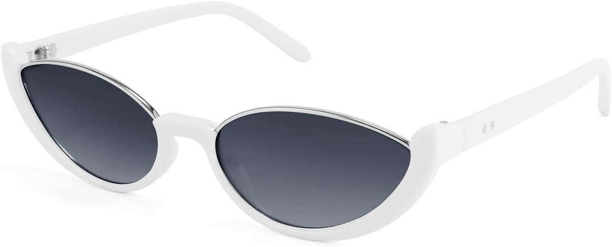 White / 52 Millimeters | B09P868672 | FEISEDY Fashion Small Cat Eye Sunglasses for Women Retro Trendy Cool Sun Glasses B2864