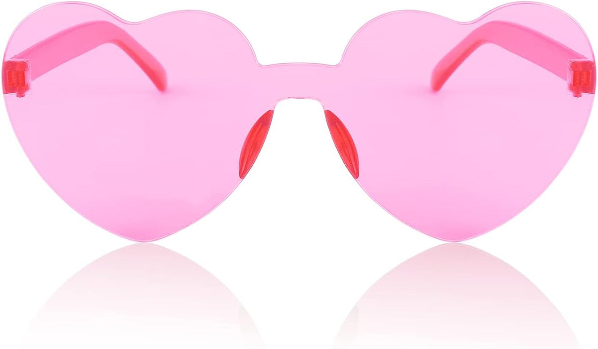 ÉÌƷͼƬ 8 | B09H3WMGMG | FEISEDY 2 Pack Rimless Heart Shaped Sunglasses Party Glasses Disco One Piece Transparent Trendy Love Glasses B2826-F2