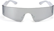 ÉÌƷͼƬ 64 | B0B1V45SXC | FEISEDY Y2K Futuristic Sunglasses Women Men Rimless One Piece Miorred B2927