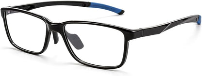 [FEISEDY] スポーツメガネ 可調節テンプル 眼鏡フレーム メンズ 超軽量 おしゃれ スクエア ズレ防止 かっこいい 度なし 伊達めがね 通勤 自転車 B1749