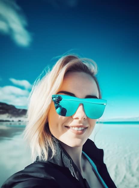 ÉÌƷͼƬ 22 | B08DY1CW9T | FEISEDY Mirrored Rimless Sunglasses One Piece Lens Reflective Sunglasses for Women Men B2647
