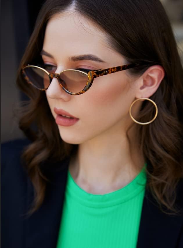 ÉÌƷͼƬ 21 | B09P86RSS8 | FEISEDY Fashion Small Cat Eye Sunglasses for Women Retro Trendy Cool Sun Glasses B2864