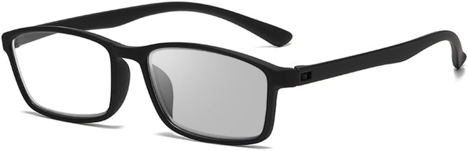 マットブラック、ブラックテンプル / 3.0 ディオプトリ | B0H4VDDVCZ | [FEISEDY] 老眼鏡 おしゃれ メンズ 累進多焦点 ブルーライトカット 調光レンズ 遠近両用 UVカット PCメガネ レディース リーディンググラス 超軽量 スクエア型 B1807