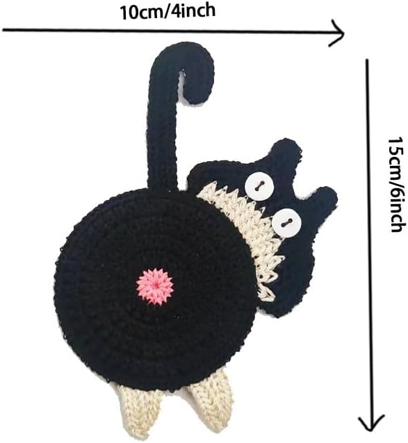 商品图片 7 | B0DS52F29G | Cute Cat Drink Coaster, Fun Woven Creative Coasters, for Home Decor Tabletop Protection, Cat Gifts for Cat Lovers
