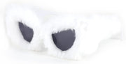 White / 70 Millimeters | B09PN9FGVR | FEISEDY Sunglasses Women Plush Fuzzy Soft Velvet Party Masquerade B2877