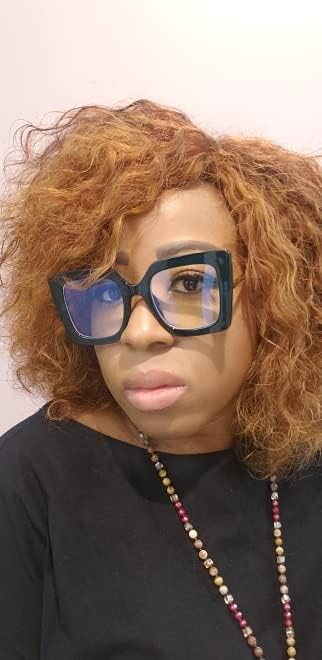 商品图片 16 | B08DF5QRXC | FEISEDY Oversized Square Blue Light Blocking Glasses Eye Strain Glare Pearl Inlay Arm Cat Eye Fashion Eyewear B2639