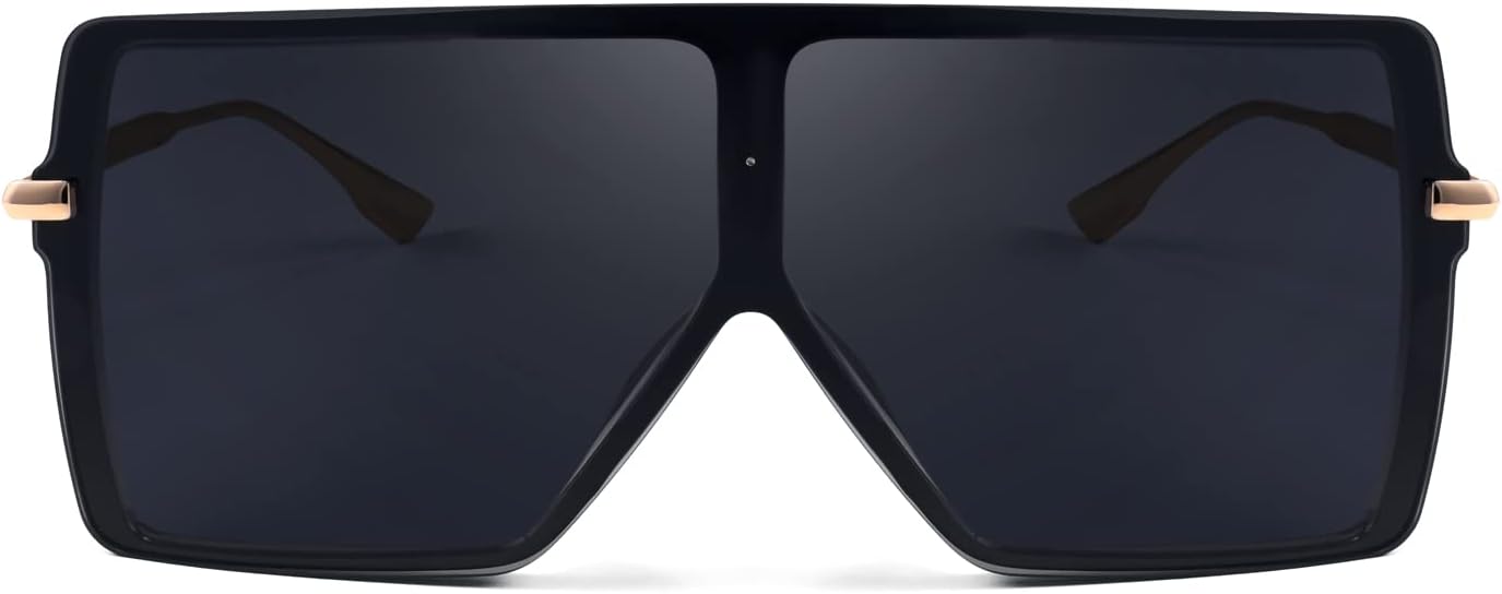 商品图片 14 | B097CVFDZT | FEISEDY Flat Top Oversized Shield Sunglasses Women Men Square Fashion Rimless Shades UV400 B2784