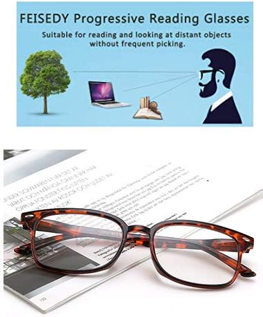 ÉÌƷͼƬ 29 | B07Q5Y42G2 | FEISEDY Progressive Multifocal Reading Glasses Blue Light Blocking Reader Glasses TR90 Frame Women Men B2497