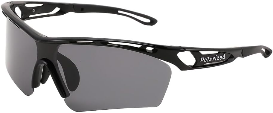 ブラック 偏光グレー | B0GFYPVY24 | [FEISEDY] スポーツサングラス 偏光サングラス レディース TACレンズ UV400保護 メンズ ブルーライトカット ランニング サイクリング 度なし 非調光 ユニセックス B1653