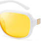 White / 60 Millimeters | B081YZWRRJ | FEISEDY Classic Womens Night Glasses Driving Anti Glare Wrap Around Yellow Sunglasses B2548