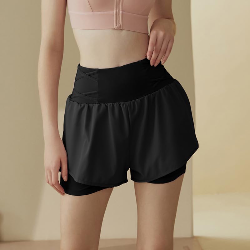 商品图片 4 | B0GKNCVR6B | Women's 2-in-1 Running Shorts Workout Yoga Short with Liner & Phone Pocket, Quick-Dry Gym Tennis Pants for Women