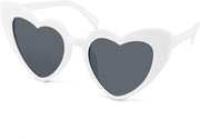 White / 52 Millimeters | B08K4HVY37 | FEISEDY Vintage Heart Shaped Sunglasses Women Stylish Love Eyeglasses B2421-P1