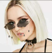 ÉÌƷͼƬ 49 | B09K7C4FB7 | FEISEDY Retro Dripping Cloud Shaped Tassel Sunglasses Rimless Women Funny Party Disco Eyewear B2834