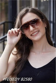 ÉÌƷͼƬ 29 | B085PPHWTZ | FEISEDY Retro Oversized Sunglasses Women Men One Piece Frame B2580