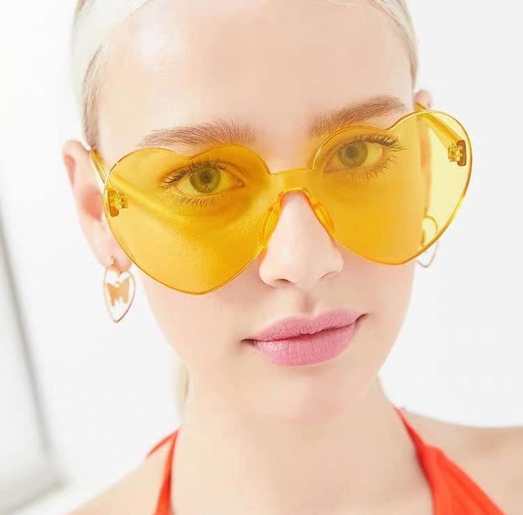 商品图片 38 | B07BLKHDRH | FEISEDY Thick Heart Sunglasses Rimless Heart Shaped Sun Glasses Women Fashion Love Glasses B2419