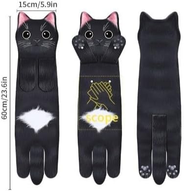 商品图片 2 | B0DWXMWN41 | Cute Cat Hand Towels for Bathroom, Kitchen, Funny Gifts for Women and Mom