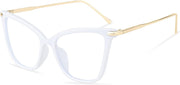 White / 53 Millimeters | B09J86BWN1 | FEISEDY Oversized Cat Eye Glasses Frame with Clear Lenses Eyewear for Women B2460