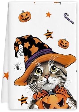 商品图片 6 | B0FVDXFVHQ | 2-Pack Kitchen Towels, Fun Dishcloth with Spooky Decorations Super Absorbent Durable Microfiber