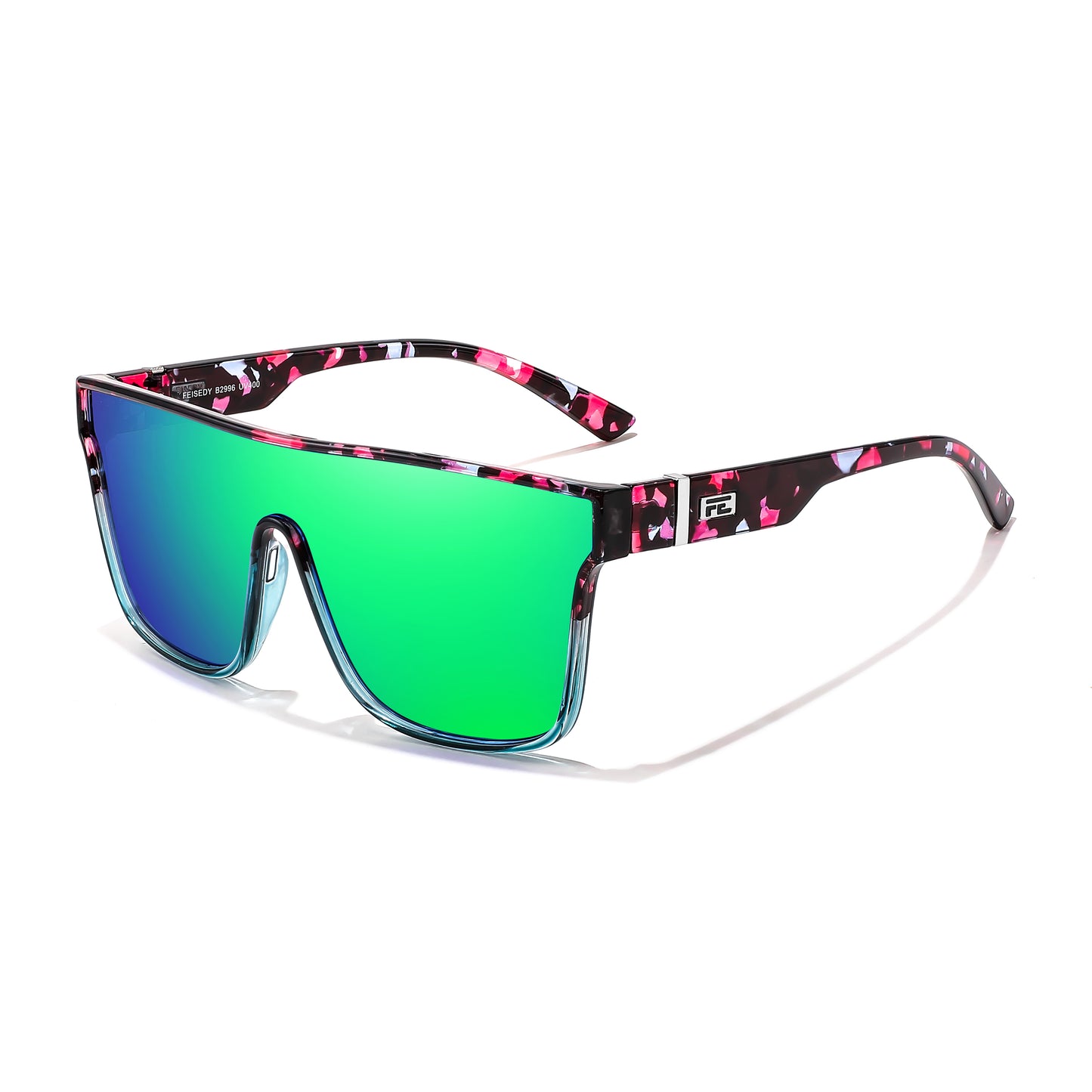 FEISEDY Fashion Flat Top Sunglasses Oversized Square Shades Women Men UV400 B2996