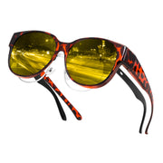FEISEDY Night Vision Driving Glasses Polarized Fit Over Eyewear for Women B0331