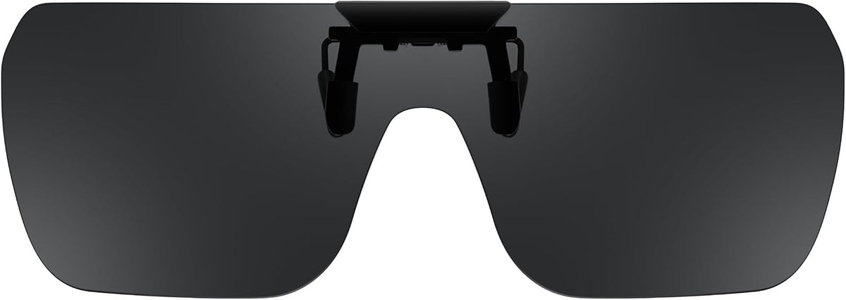 Black / 65 Millimeters | B0FX3NVMSQ | FEISEDY Clip-on Flip Up Rimless One Piece Sunglasses for Glasses TAC Lenses B0345