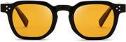 Black Frame Orange Lens / 45 Millimeters | B0H83C6QG7 | FEISEDY Retro Thick Polarized Square Sunglasses for Women Men B0458
