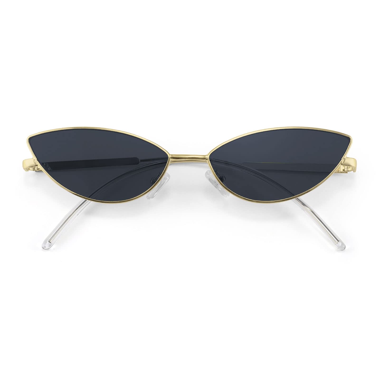 FEISEDY Y2K Sunglasses for women Men Fashion Cateye Designer B2298 | Light Tinted Lens, Retro 2000s Small Petals Shape Shades