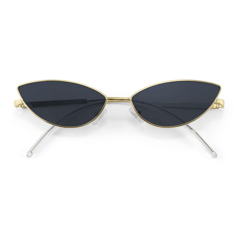 FEISEDY Y2K Sunglasses for women Men Fashion Cateye Designer B2298 | Light Tinted Lens, Retro 2000s Small Petals Shape Shades