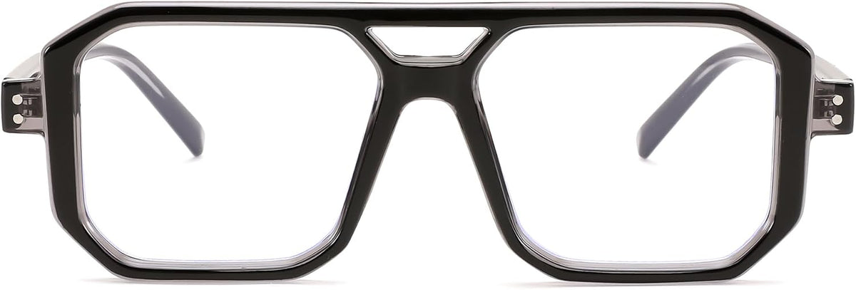Black Grey Frame / 50 Millimeters | B0D3P8WG1F | FEISEDY Blue Light Blocking Glasses, Aviator Frame Computer Reading/Gaming/TV/Phones Glasses for Women Men B0165