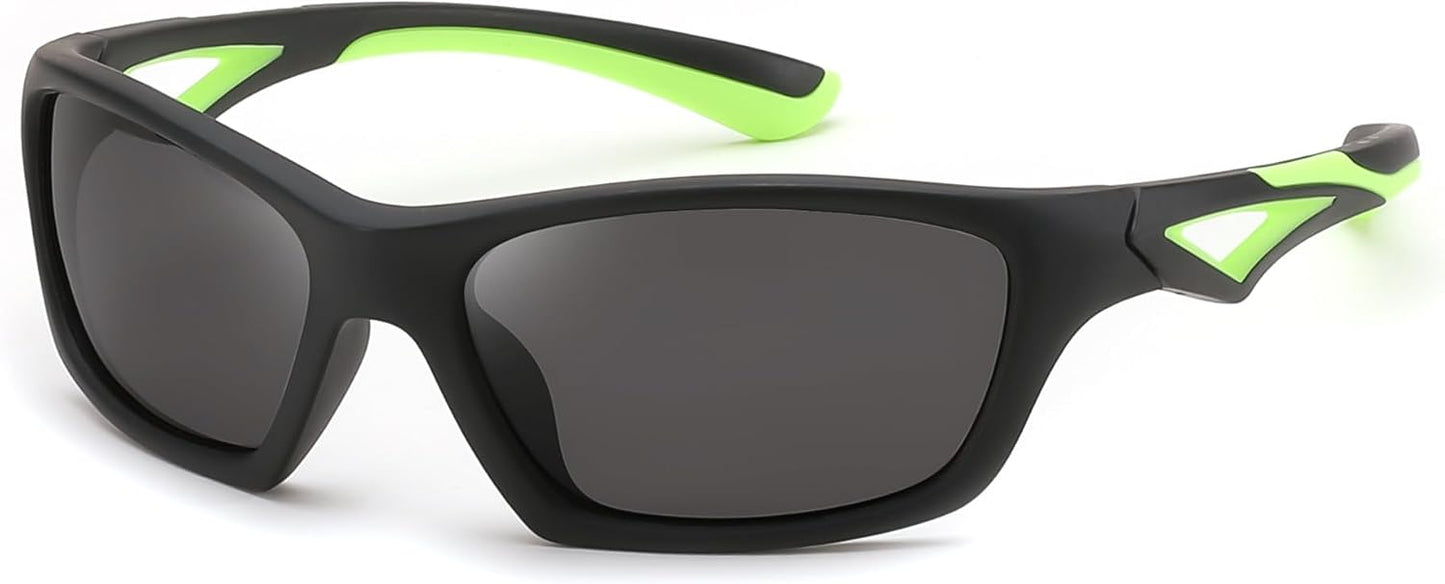 Black Frame Grey Lens / Medium | B0D1GFZ5V8 | FEISEDY Kids Polarized Sunglasses TR90 Sports Cycling Glasses UV400 for Boys Girls Age 3-10 B0160