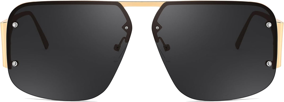 ÉÌƷͼƬ 16 | B0CP2666ZB | FEISEDY Trendy Aviator Sunglasses for Women Men Retro Metal Rimless Frame Square Shades B2985