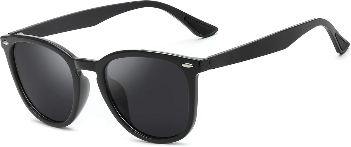 005 Black Frame/Grey Lens / 52 Millimeters | B0D86Y1H1F | FEISEDY Retro Photochromic Classic Polarized Sunglasses for Women Men Trendy Style Vintage Sunnies B1123