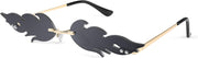 005 Grey Lens Flame / 70 Millimeters | B09JK9C8GM | FEISEDY Fire Flame Sunglasses for Women Mirror Rimless Fire Shaped Novelty Sunglasses B2839