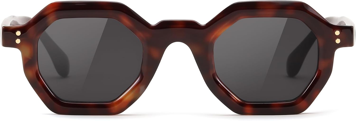 商品图片 26 | B0CSJQ26W8 | FEISEDY Octagon Sunglasses for Women - Thick Frame Fashion Rectangle Sun Glasses - Summer UV400 Protection