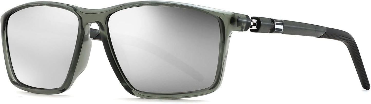 Grey/Silver / 55 Millimeters | B0FG2LTQ9L | FEISEDY Rectangle Sunglasses Women Men Trendy Classic Sunglasses Fashion Retro Vintage Square Frame Polarized UV400 B0288