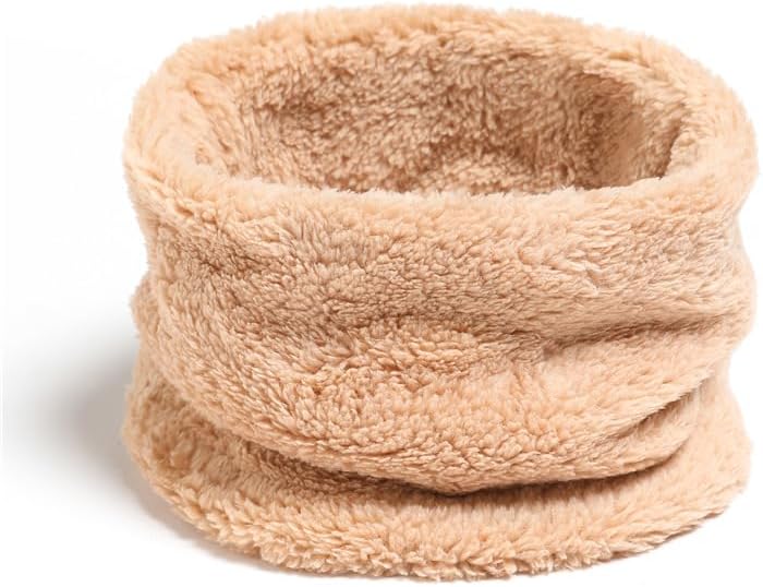 商品图片 5 | B0FYFJX4MF | Winter Scarf for Women, Neck Warmer Gaiter, Soft Coral Fleece Thermal Neck Wrap, Beige Pullover Style for Cold Weather