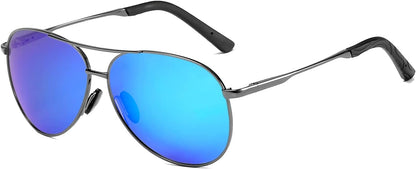 Default Title | B09T61YYSM | FEISEDY Polarized Aviator Sunglasses for Men Women Classic Pilot Sun Glasses with Spring Hinge B2294