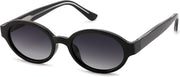 Black & Gradient Grey / 52 Millimeters | B0H1WLDCQD | FEISEDY Retro Oval Y2K Polarized Sunglasses for Women Men B0442