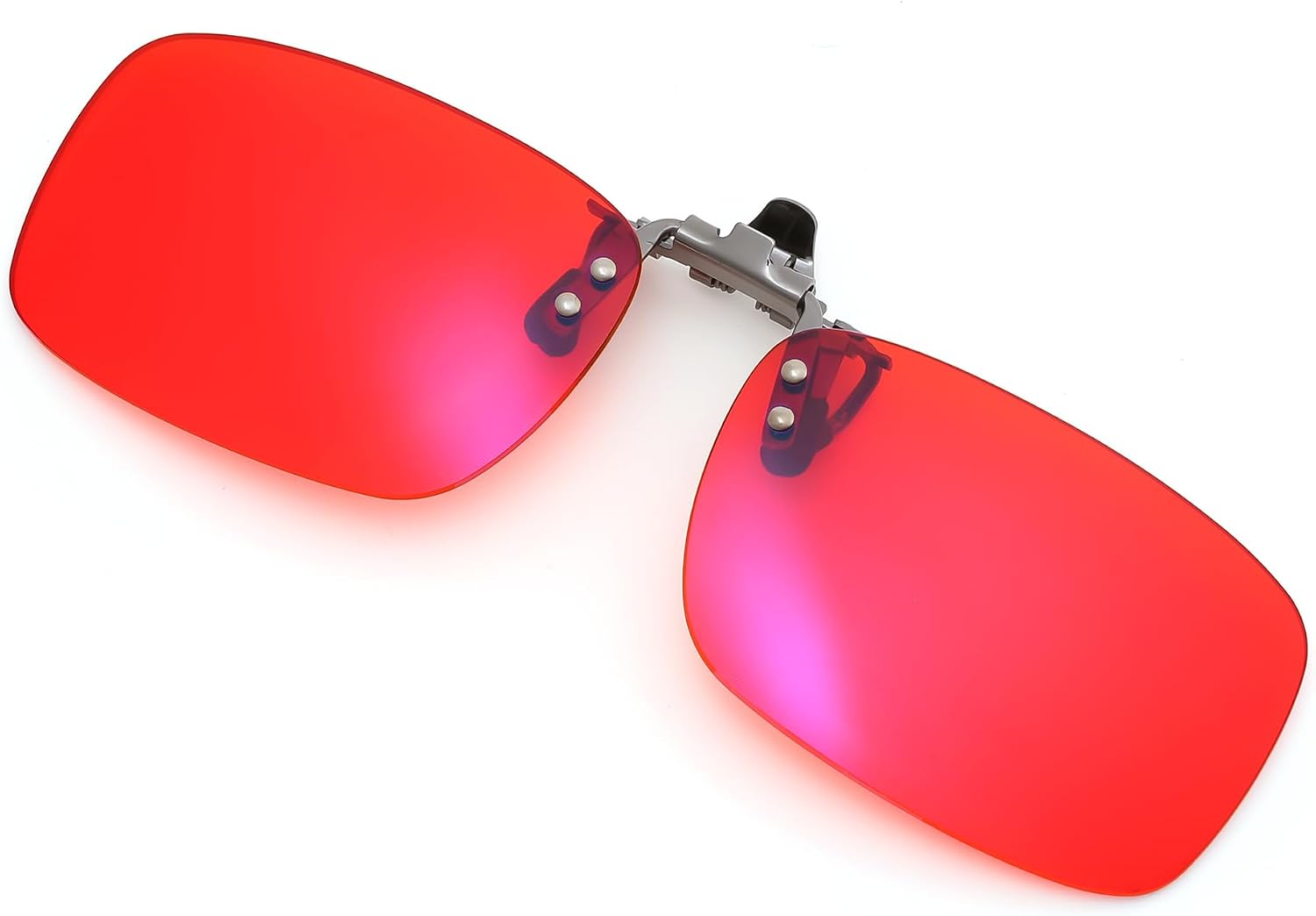 Red/Rectangular / 60*40Millimeters Millimeters | B0FZKPXS76 | FEISEDY Clip on Rimless One Piece Blue Light Glasses for Woman Men B0360