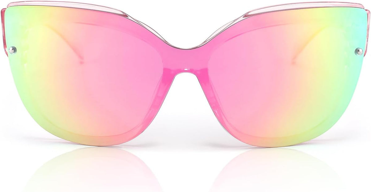 ÉÌƷͼƬ 2 | B09LTWN7GK | FEISEDY Cat Eye Sunglasses Polarized for Women Men£¬Rimless Mirrored Sunglasses, Oversized, Trendy Retro Sun Glasses B2796