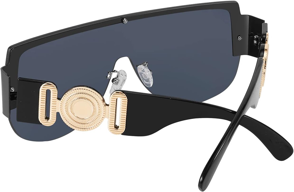 商品图片 2 | B095WNLFX1 | FEISEDY Fashion Oversized Sunglasses Women Trendy Designer One Piece Stylish UV400 Protection B2748