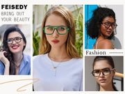 ÉÌƷͼƬ 4 | B0CNGDG64J | FEISEDY Vintage Square Blue Light Blocking Reading Glasses Women Men B0090