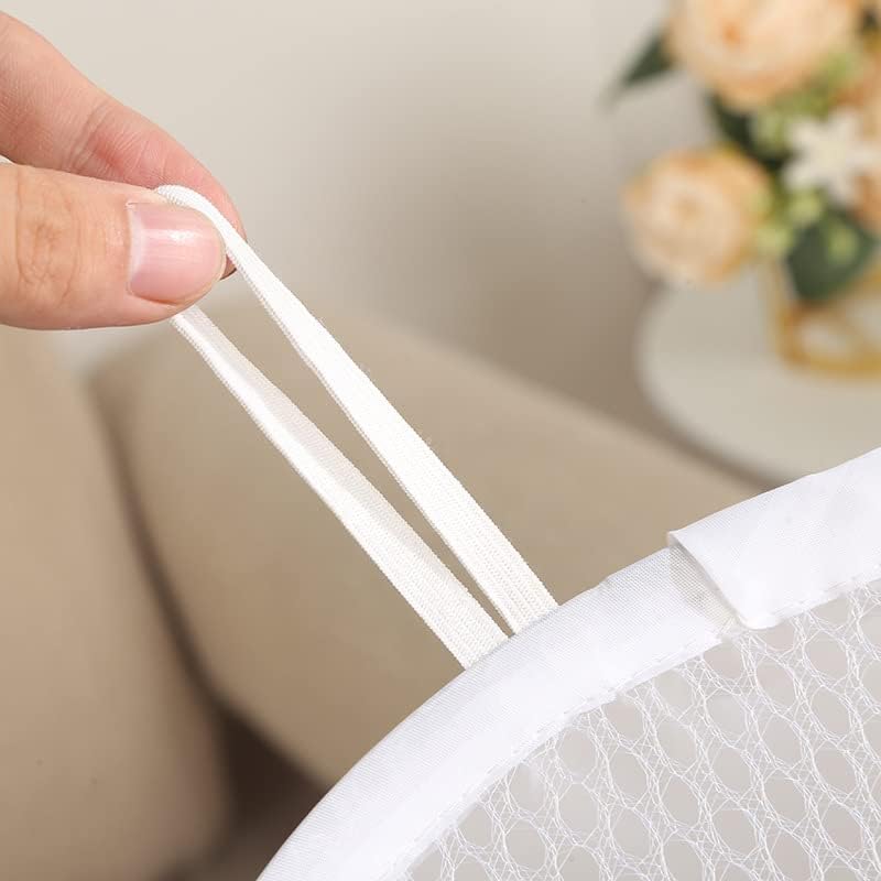 商品图片 5 | B0FWXS6RK9 | Collapsible Mesh Laundry Baskets, Hamper with Cute Print, Space-Saving for Clothes Storage, Breathable & Sturdy, Black/White