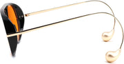 ÉÌƷͼƬ 20 | B0F8N8W8JM | FEISEDY Oversized Aviator Sunglasses With Earring Design for Women Large Big Frame Luxury Designer Shades for Ladies B0296