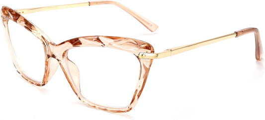 Champagne / 1.75 x | B08VJ4CWGT | FEISEDY Crystal Cat Eye Reading Glasses Blue Light Blocking Reader Anti Eyestrain Glasses B2596 Champagne 1.75x