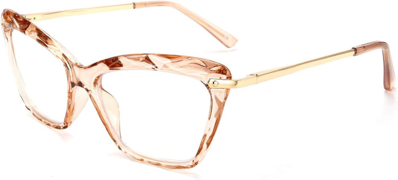 Champagne / 1.75 x | B08VJ4CWGT | FEISEDY Crystal Cat Eye Reading Glasses Blue Light Blocking Reader Anti Eyestrain Glasses B2596 Champagne 1.75x